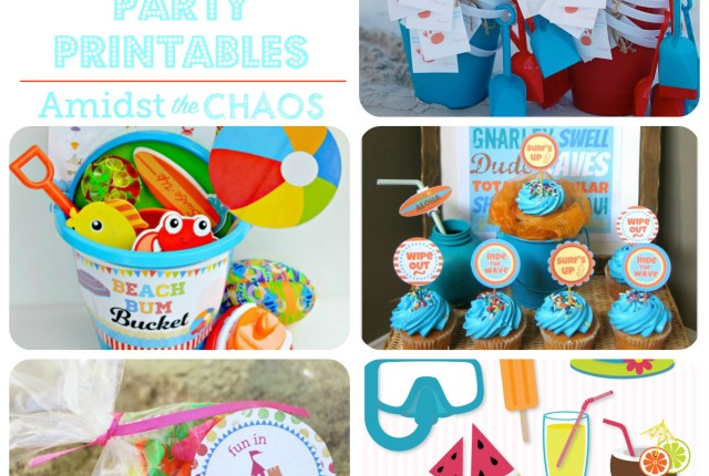 5 Free Summer Beach Party Printables