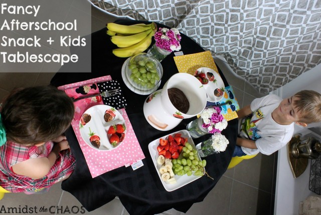Fancy Afterschool snack + kids tablescape