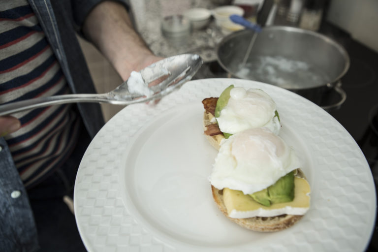 Brie + Avocado + Bacon Eggs Benedict Amidst the Chaos