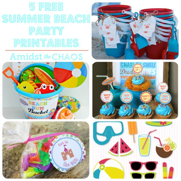 5 Free Summer Beach Party Printables