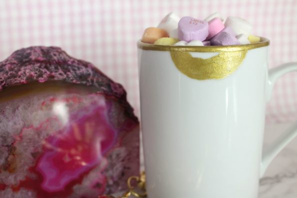 DIY Gold Lips Lip Tease Coffee Mug