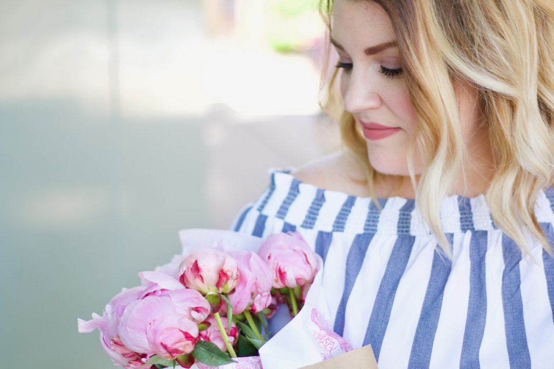 Blue and White Striped Off the Shoulder Shirt: OOTD - Amidst the Chaos