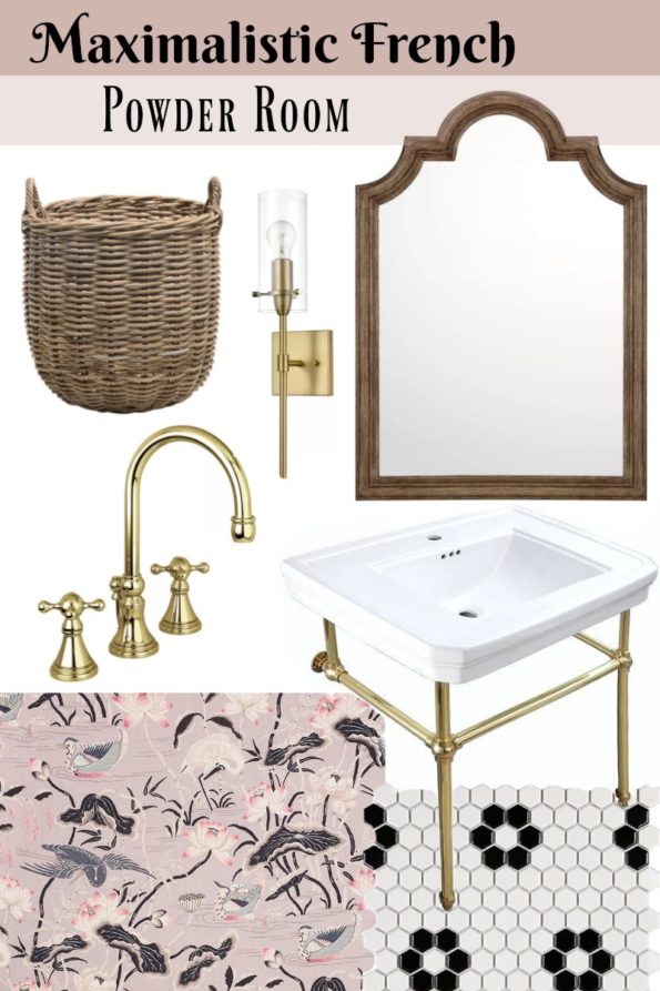 Maximalistic French Powder Room Renovation: One Room Challenge Week 1 ...
